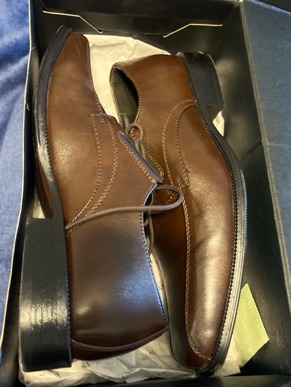 Alfani Men's Brown Leather Derby Dress Shoes